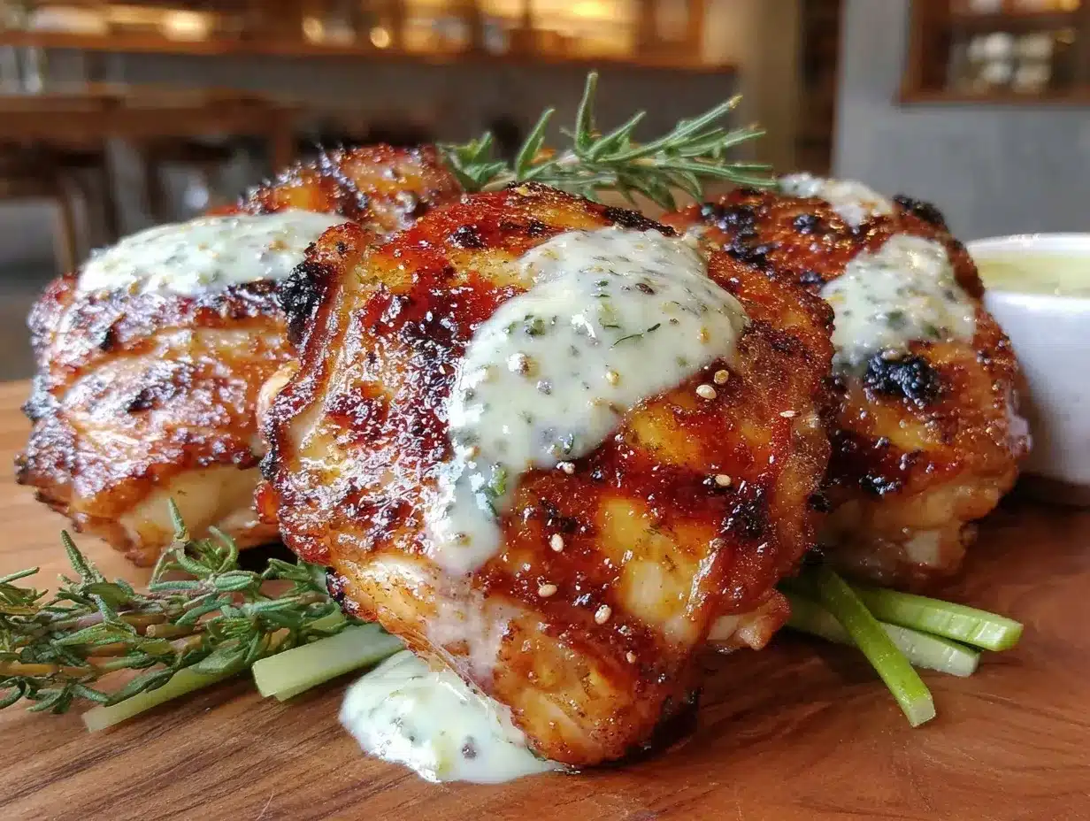 grilled chicken thighs alabama white bbq sauce preparation steps