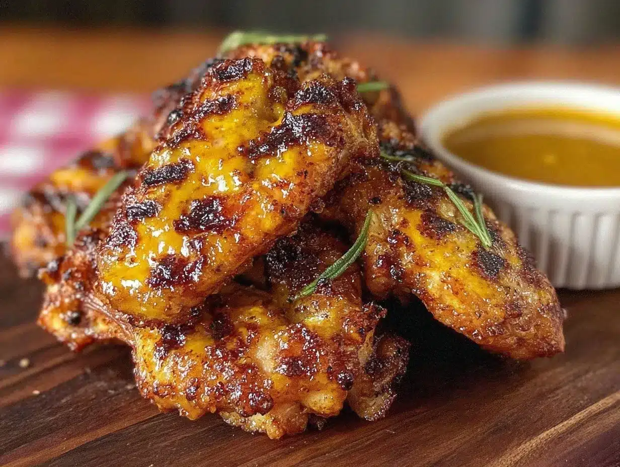 grilled chicken wings carolina gold bbq sauce preparation steps