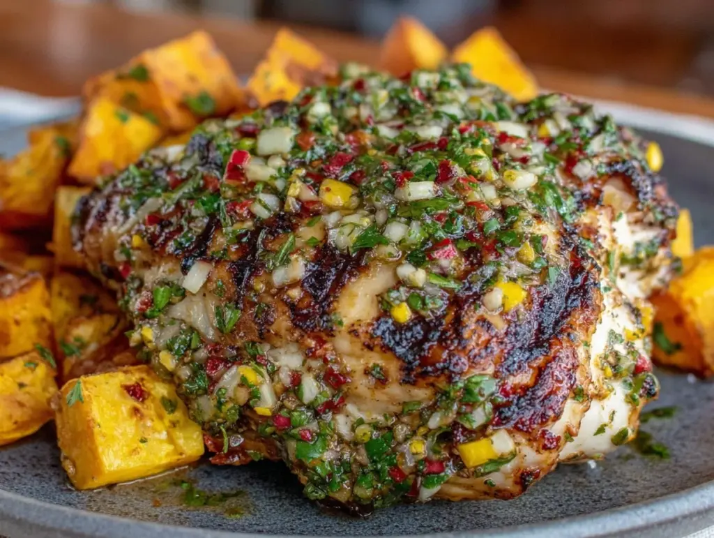 grilled chimichurri chicken - featured image