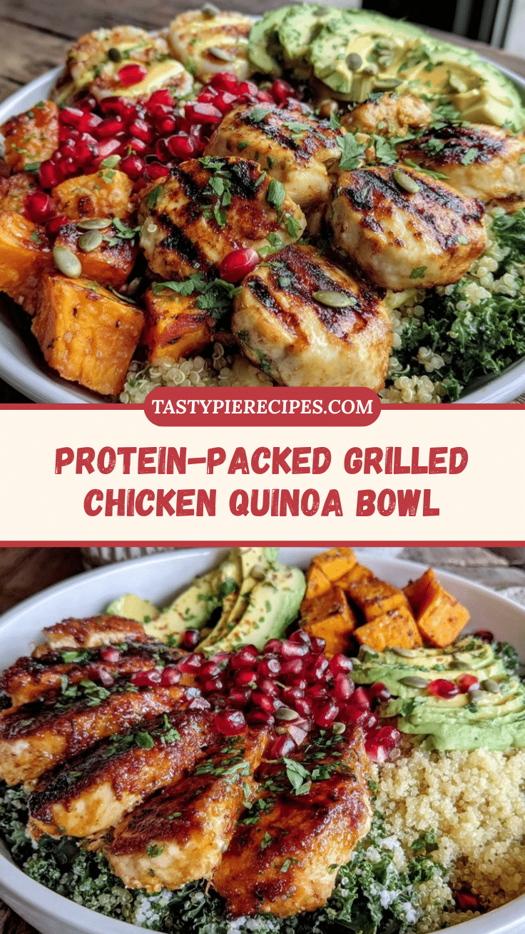 healthy high-protein grilled chicken quinoa power bowl recipe