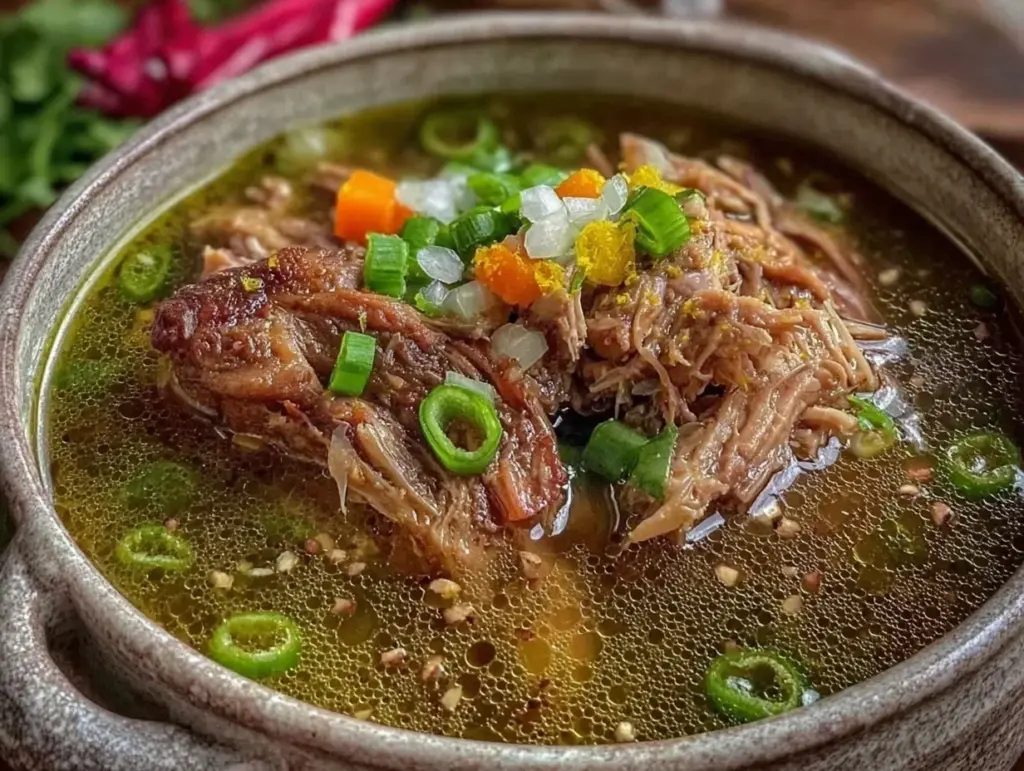 healthy immunity-boosting chicken bone broth with turmeric - featured image