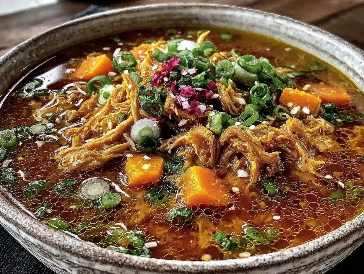 healthy immunity-boosting chicken bone broth with turmeric preparation steps