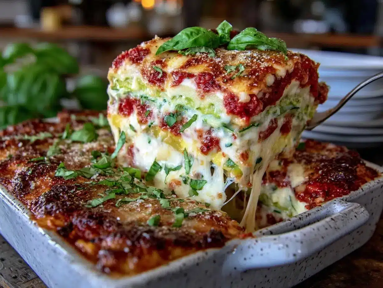 healthy zucchini lasagna without noodles preparation steps