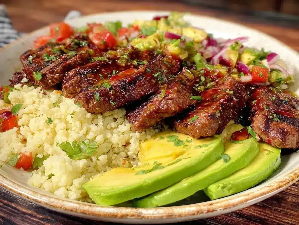 keto carne asada bowl - featured image