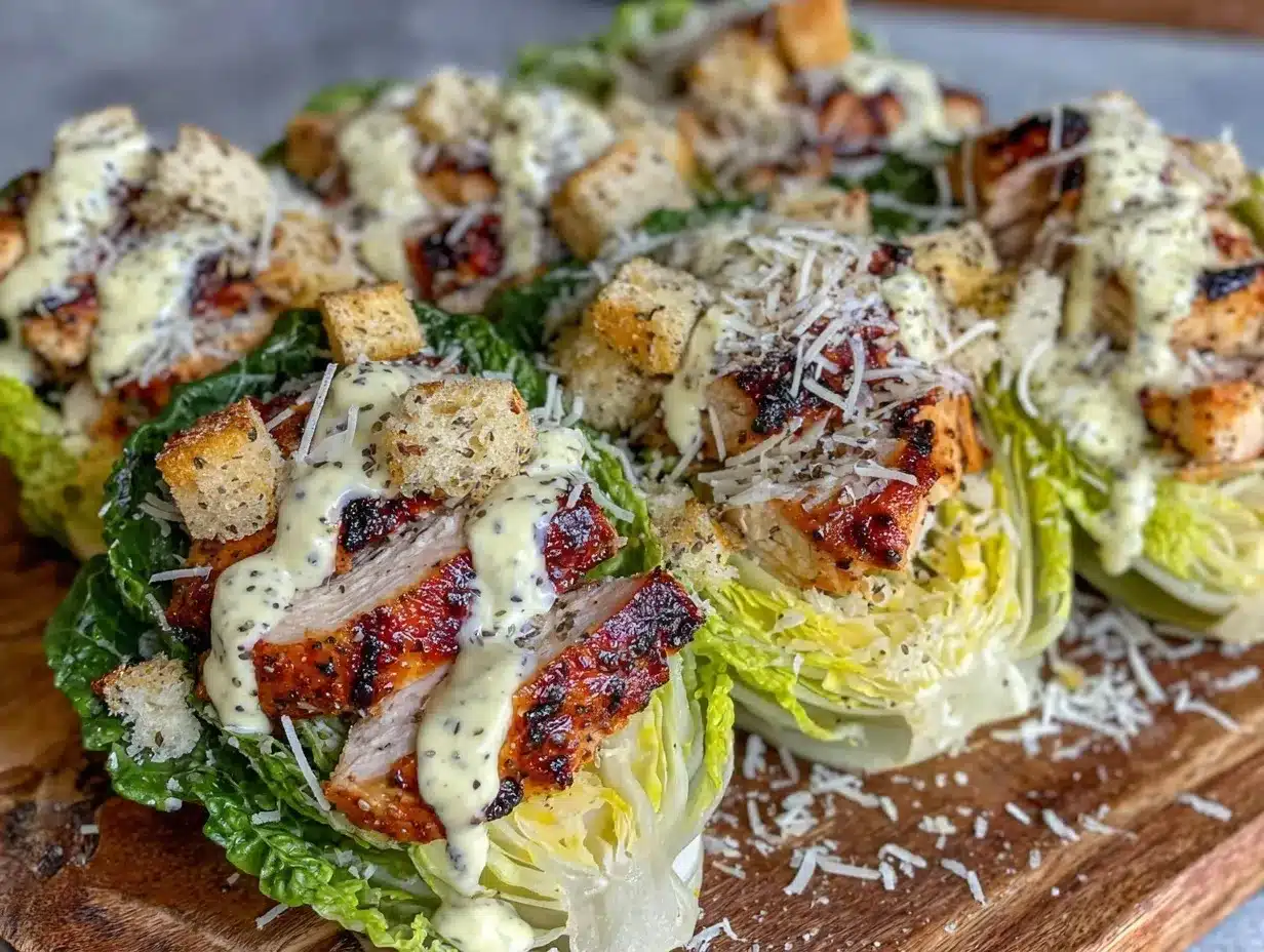 keto grilled chicken Caesar lettuce wraps preparation steps