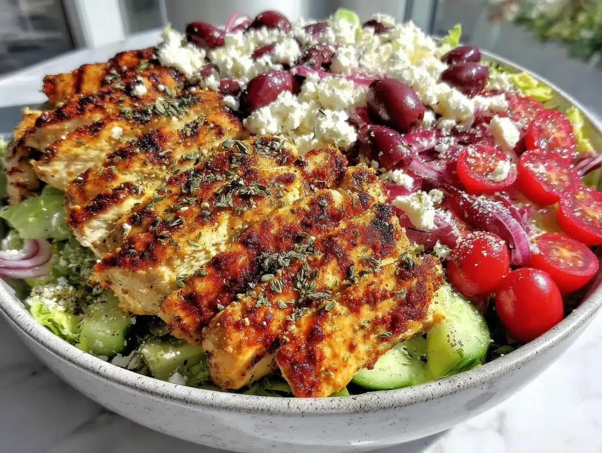 keto grilled chicken Greek salad preparation steps