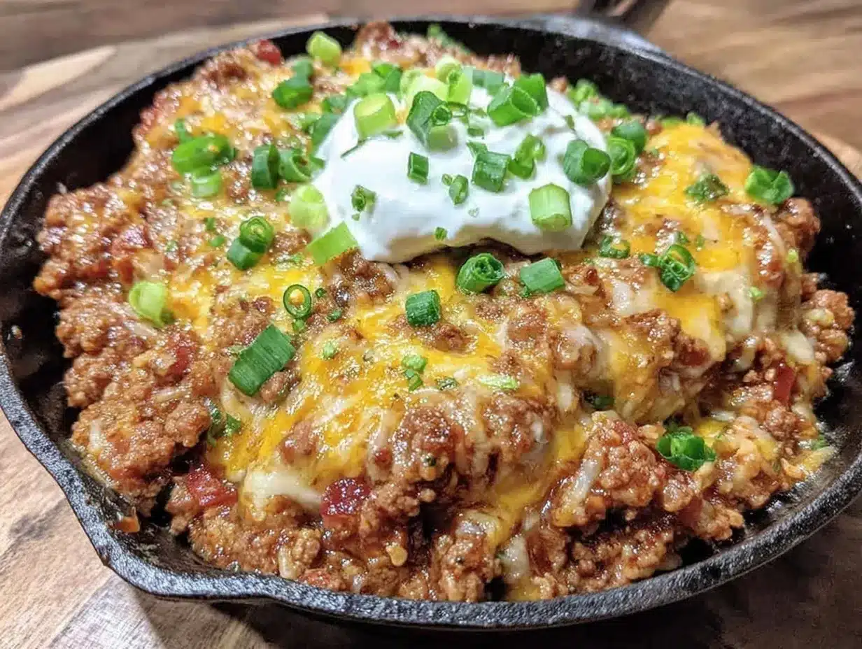 keto ground beef taco skillet preparation steps