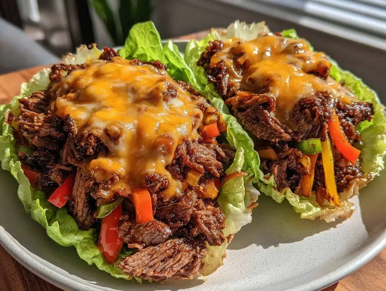 keto philly cheesesteak lettuce wraps preparation steps