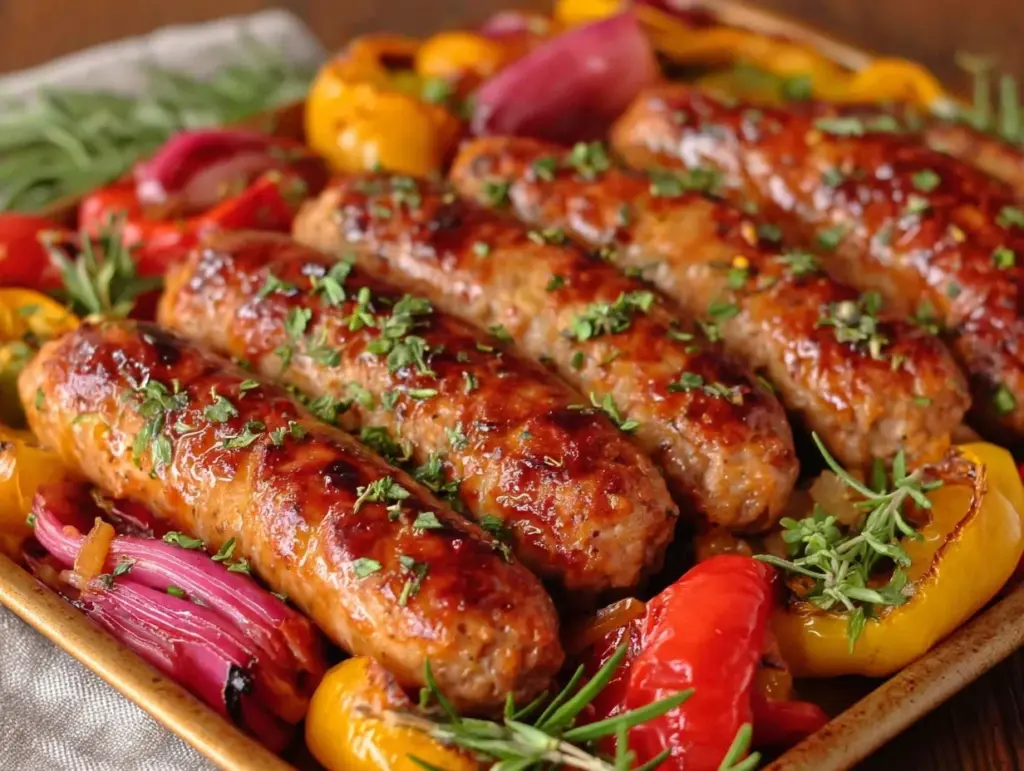 keto sausage and pepper sheet pan dinner - featured image