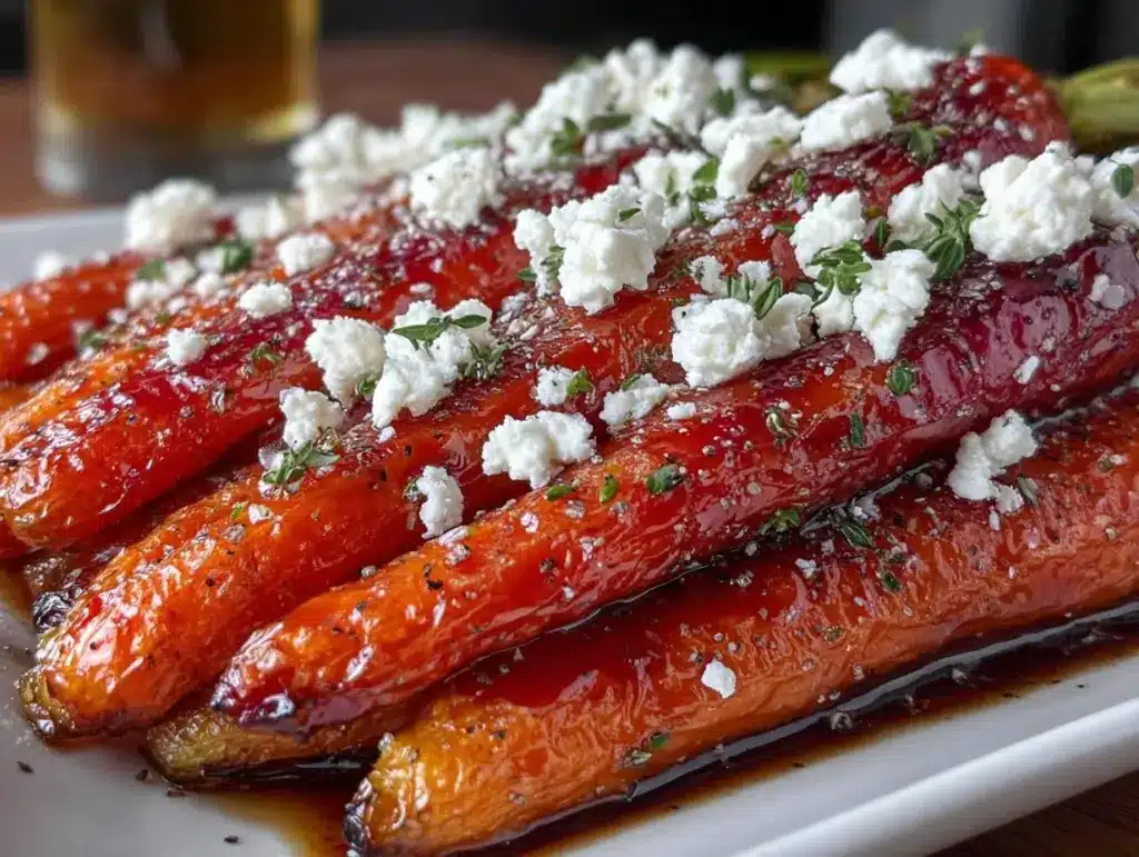 maple bourbon roasted carrots - featured image