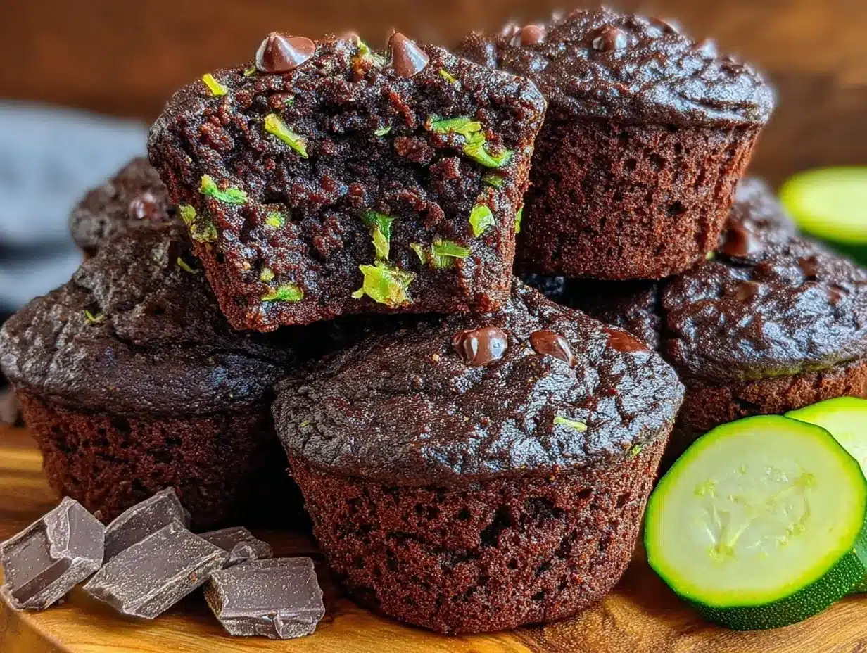 moist chocolate zucchini muffins preparation steps