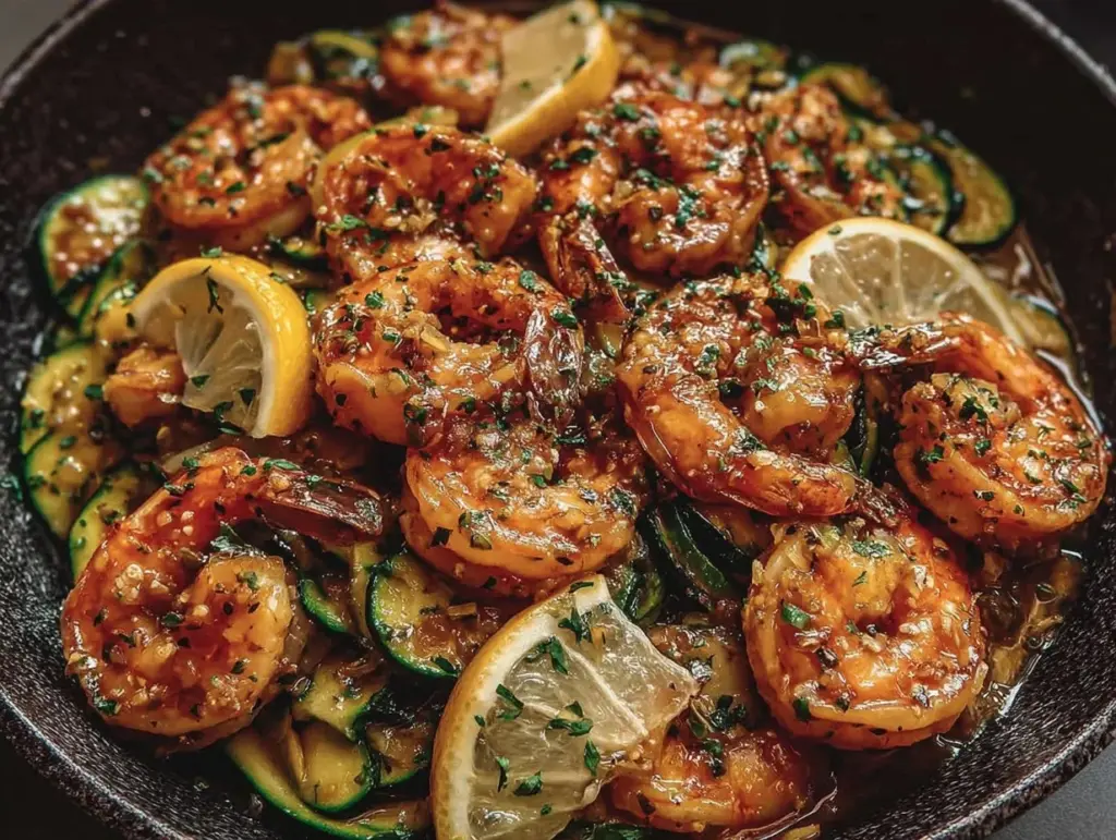 one-pan garlic butter shrimp - featured image