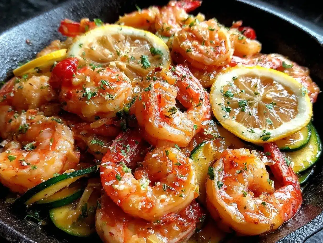 one-pan garlic butter shrimp preparation steps