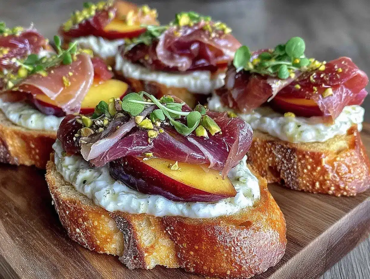 peach and prosciutto crostini preparation steps