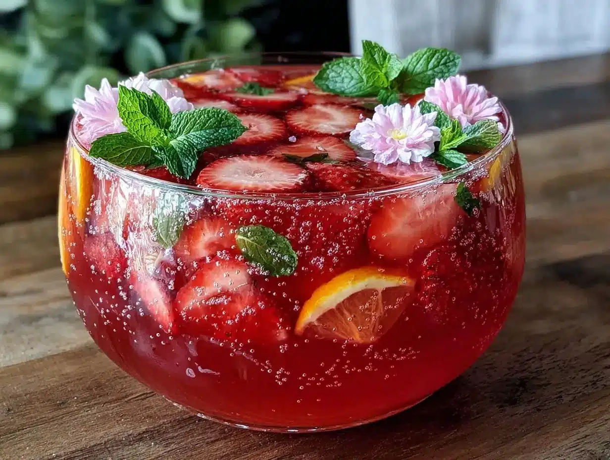 rosé sangria punch preparation steps