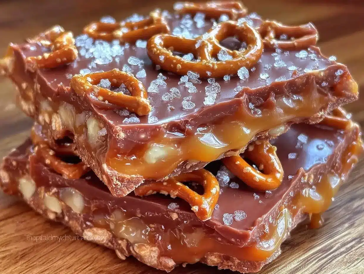 salted caramel pretzel bark preparation steps