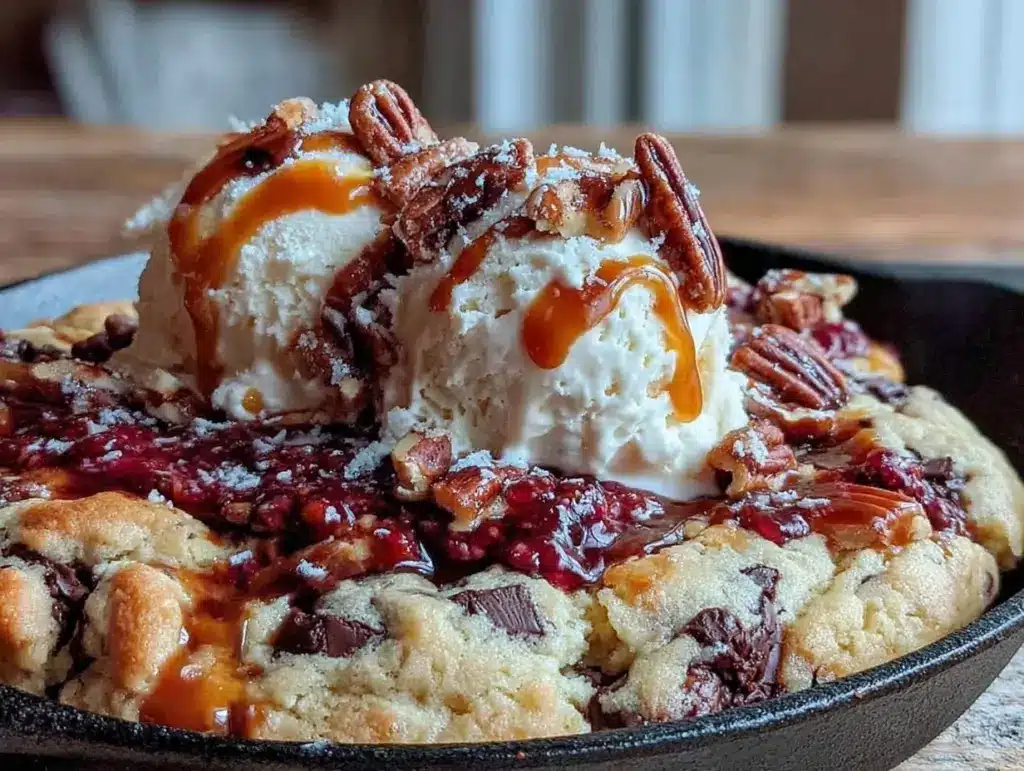 skillet chocolate chip cookie sundae - featured image