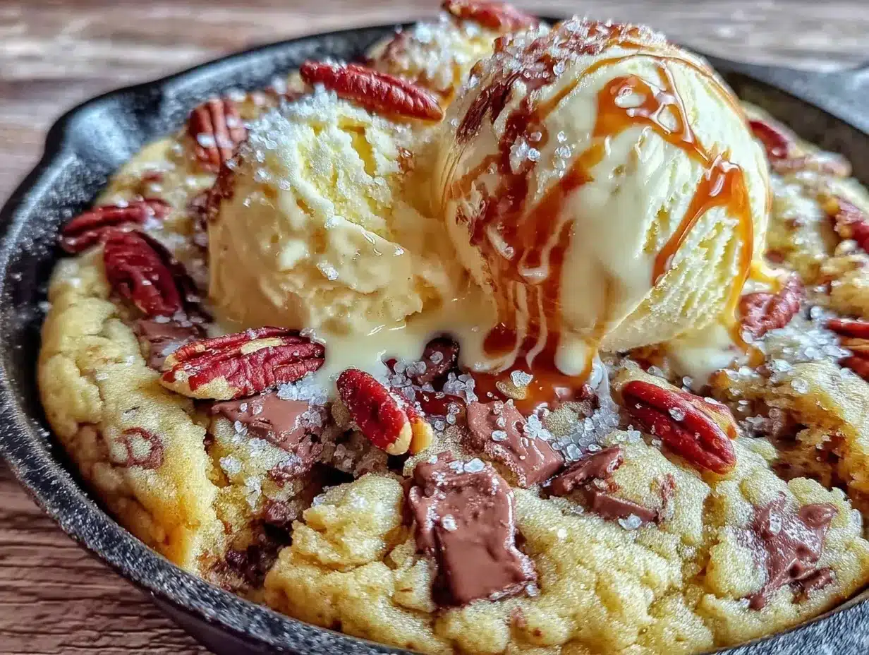 skillet chocolate chip cookie sundae preparation steps