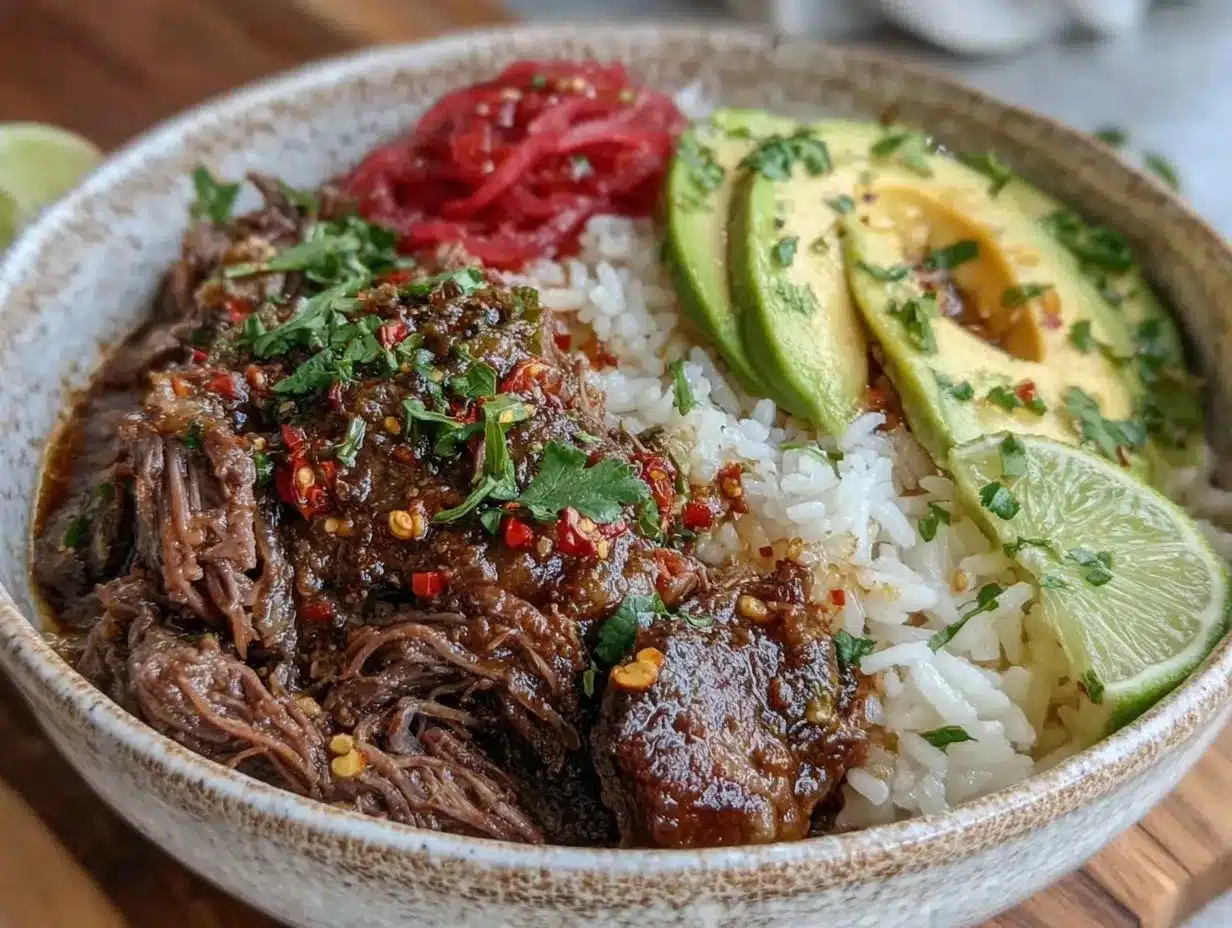 slow cooker beef barbacoa bowls preparation steps