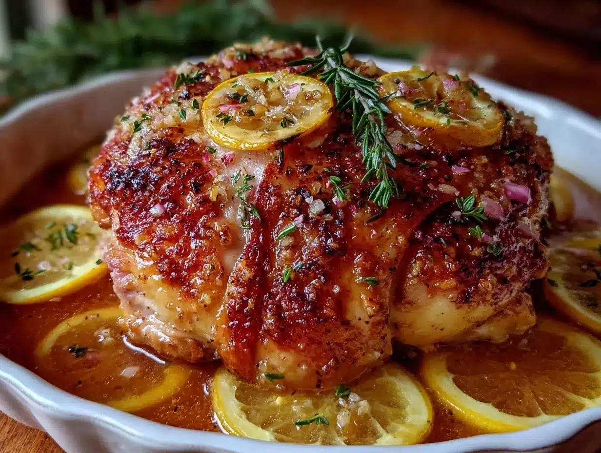 slow cooker lemon garlic whole chicken preparation steps