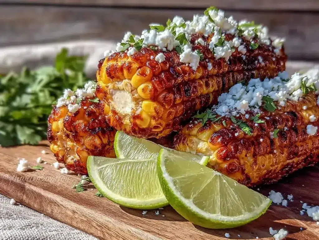 smoked street corn recipe - featured image