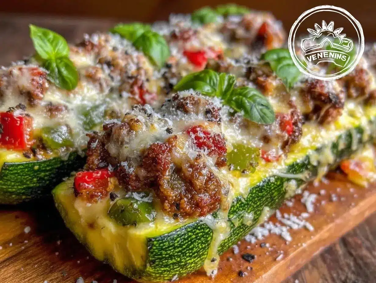 stuffed zucchini boats preparation steps