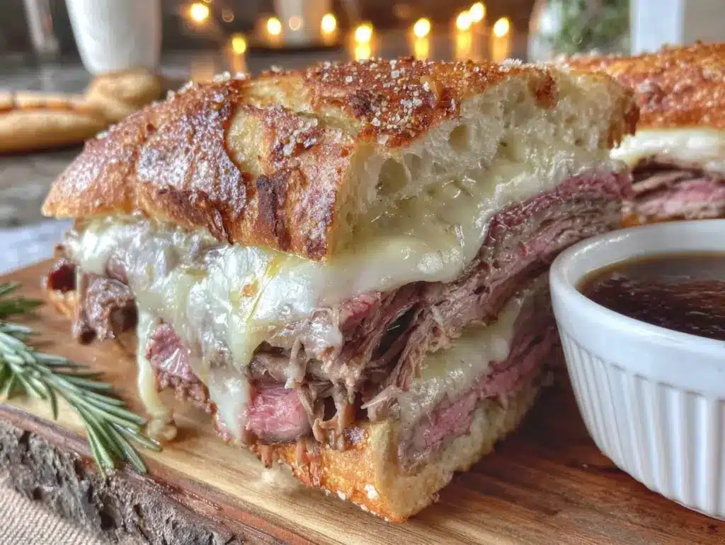 Tender Crockpot French Dip Roast Beef Sandwiches - featured image