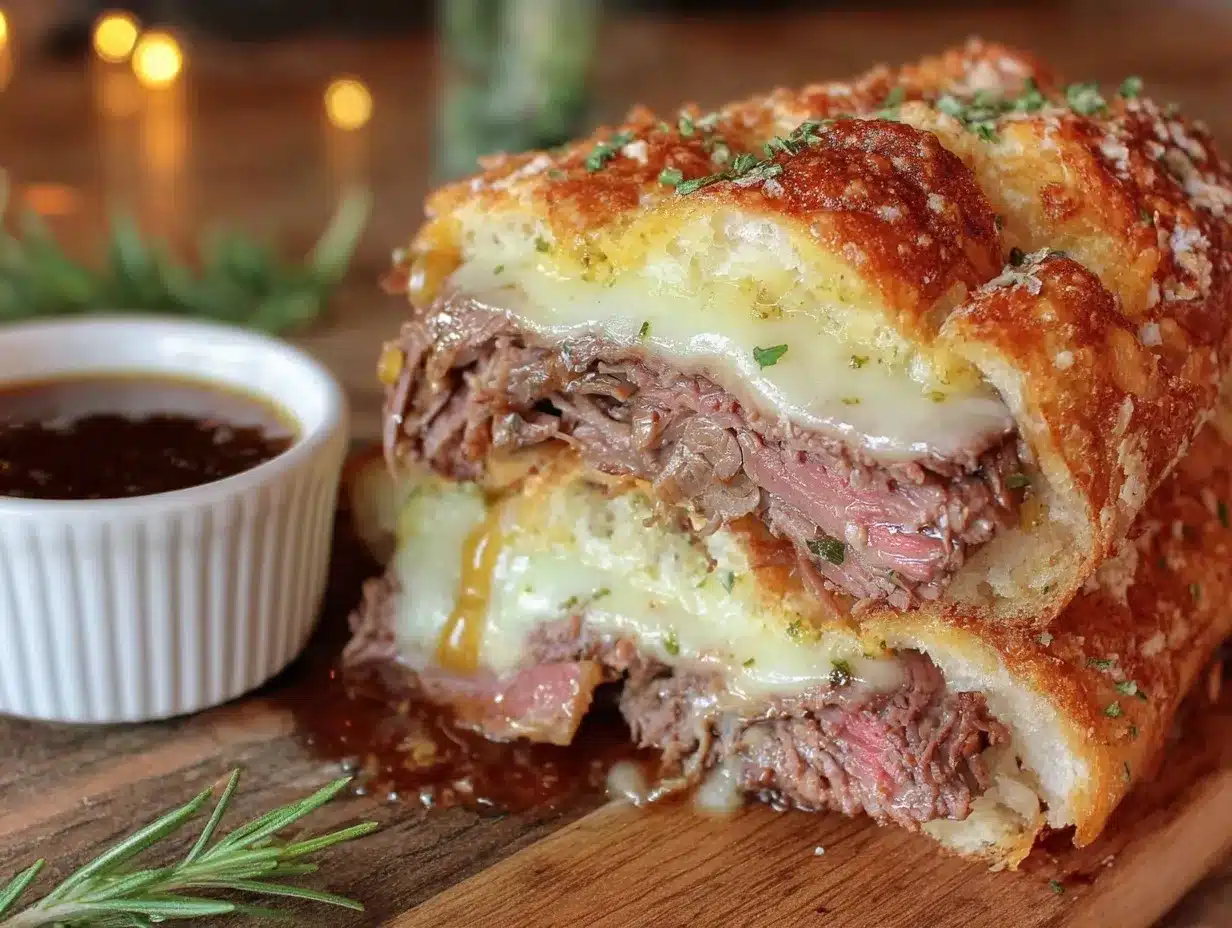 Tender Crockpot French Dip Roast Beef Sandwiches preparation steps