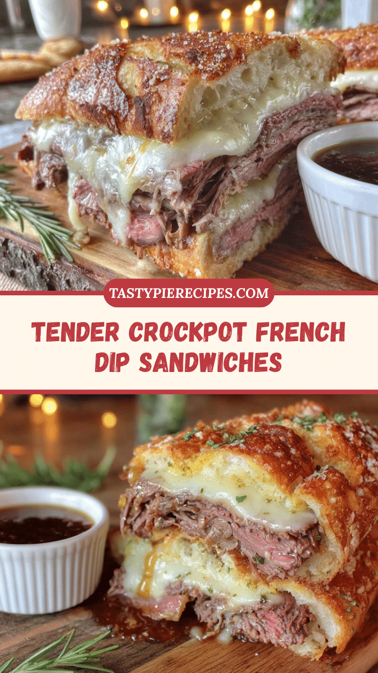 Tender Crockpot French Dip Roast Beef Sandwiches recipe