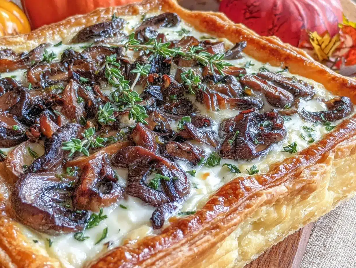 wild mushroom and gruyère tart preparation steps