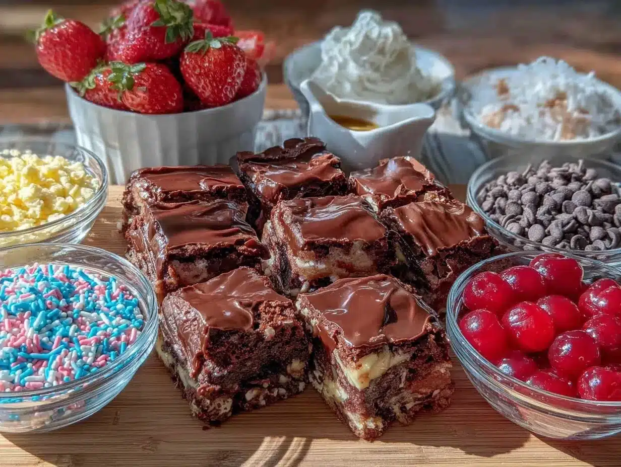 build-your-own brownie sundae bar preparation steps