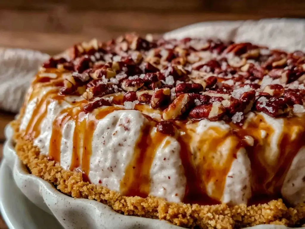 butter pecan no-churn ice cream pie - featured image
