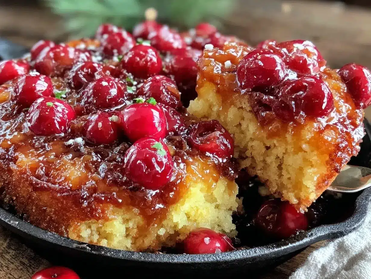 cherry amaretto upside-down cake preparation steps