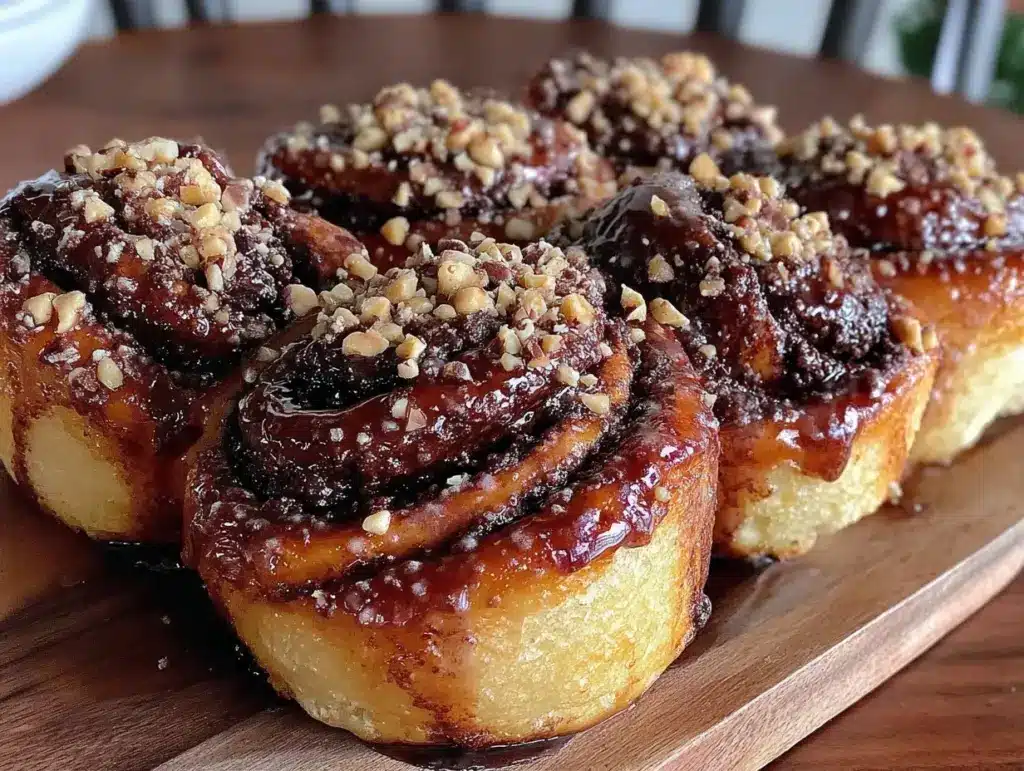 chocolate hazelnut babka rolls - featured image
