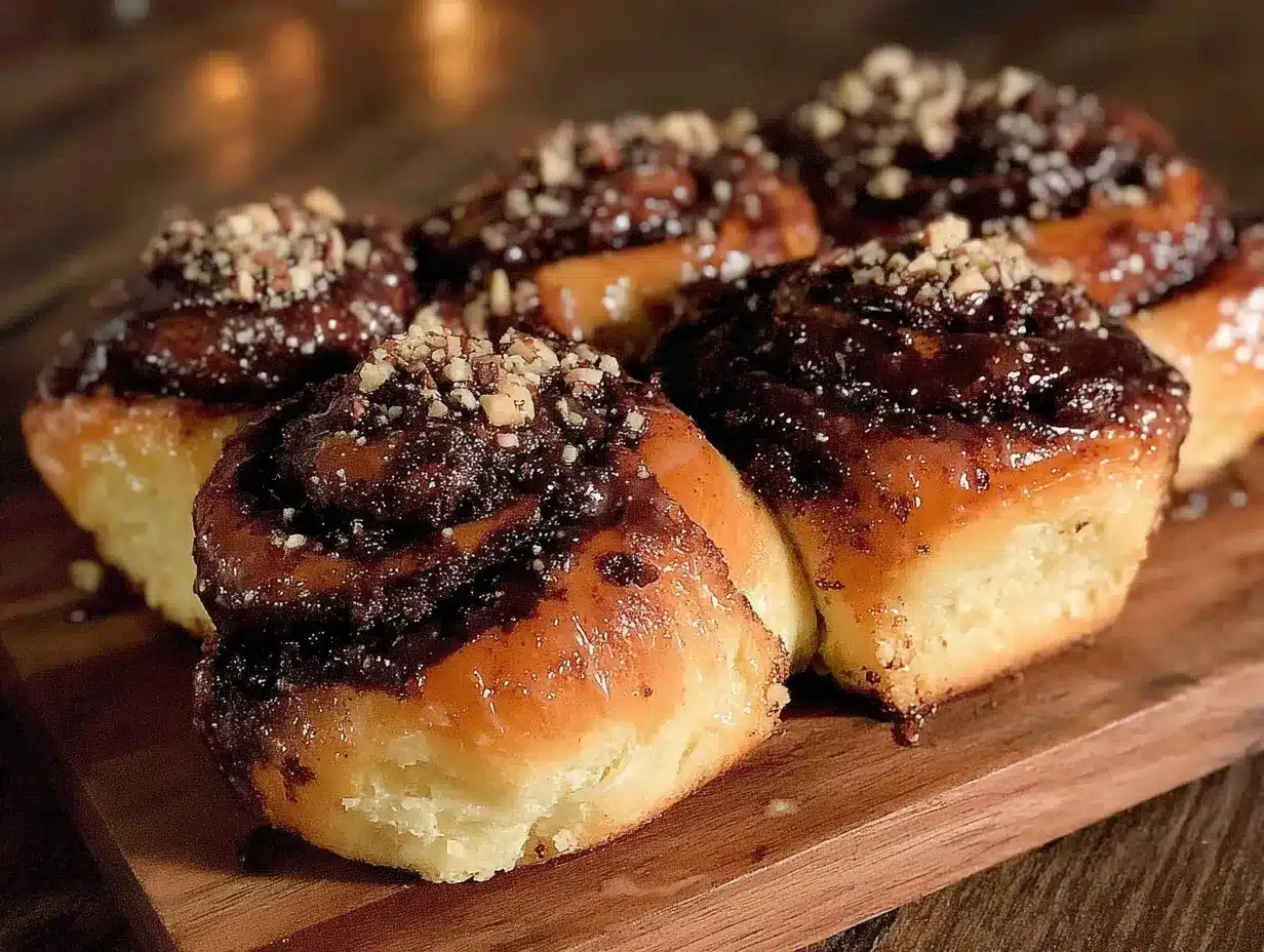 chocolate hazelnut babka rolls preparation steps