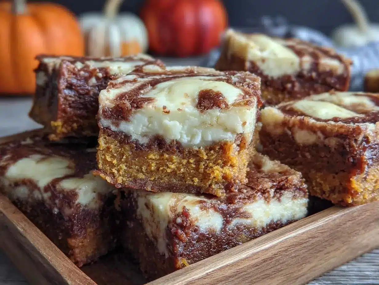 cream cheese swirl pumpkin brownies preparation steps