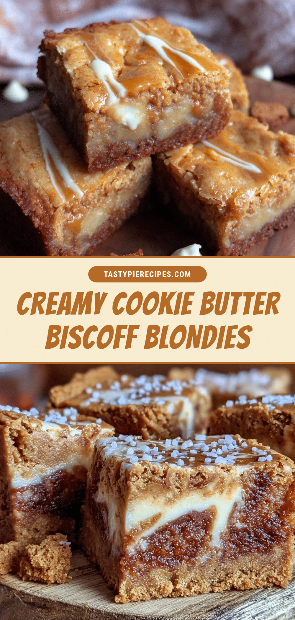 Creamy Cookie Butter Biscoff Blondies recipe