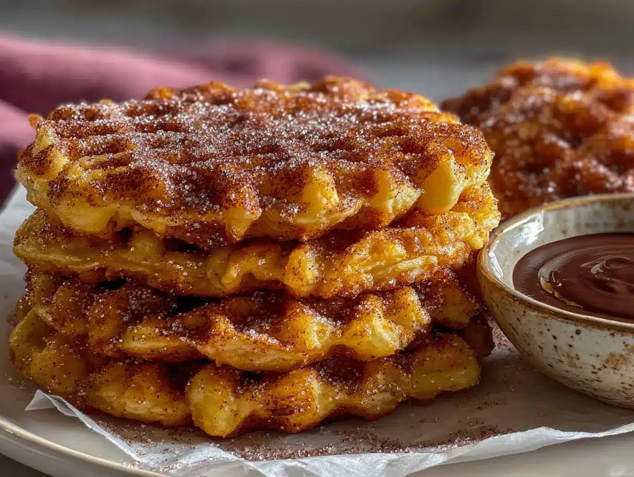 crispy churro waffles preparation steps