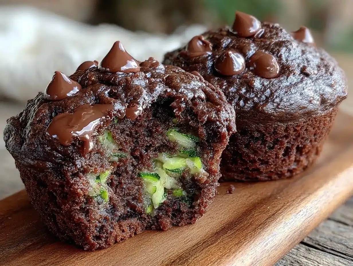 double chocolate zucchini muffins preparation steps