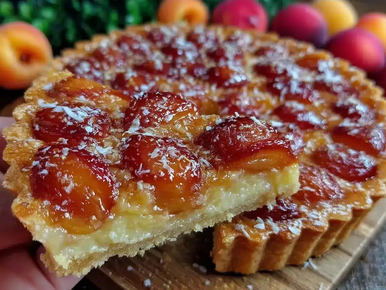 fresh apricot and almond tart preparation steps