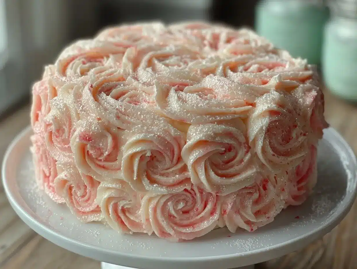 gradient petal buttercream cake preparation steps
