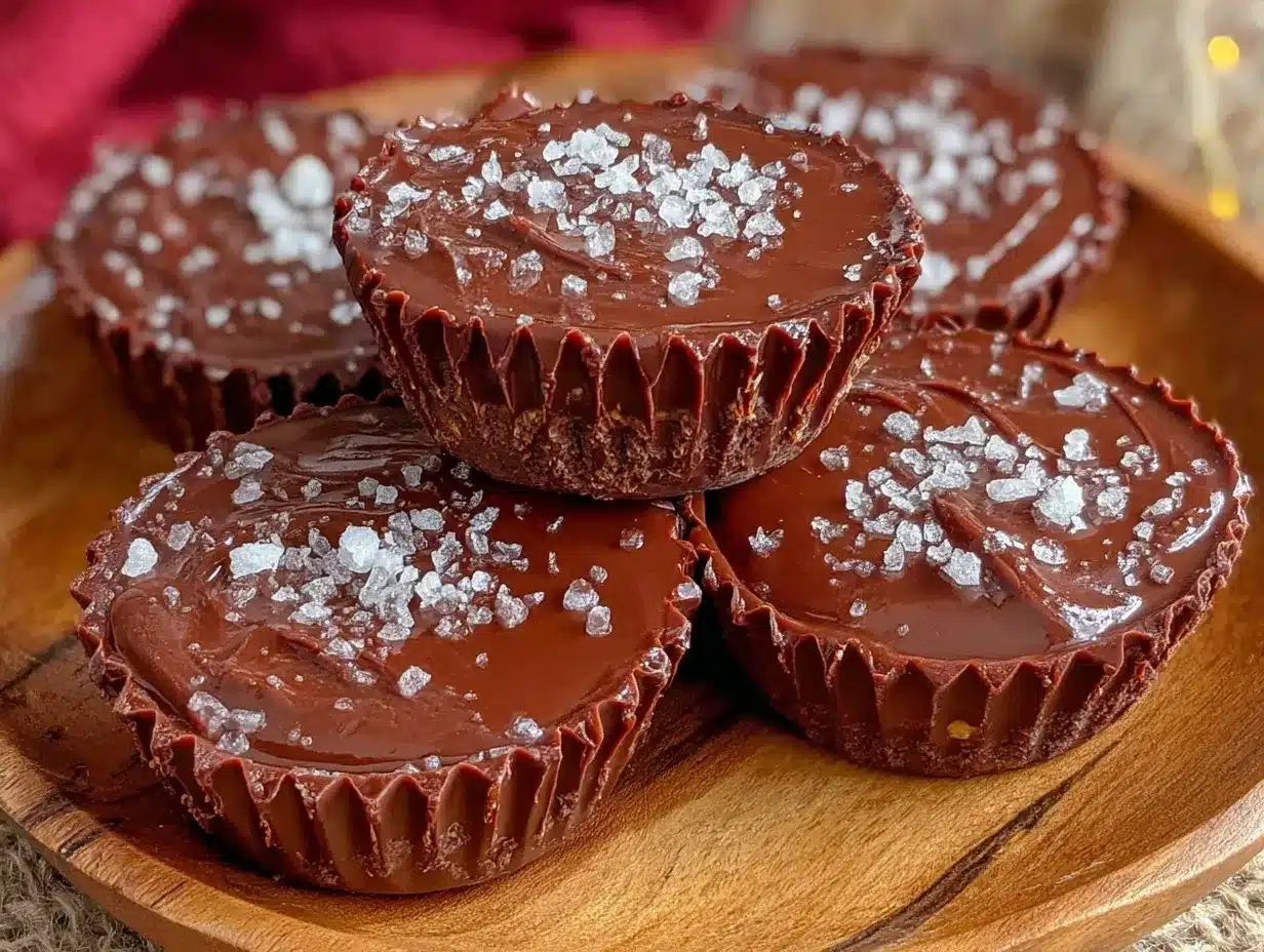 homemade dark chocolate peanut butter cups preparation steps