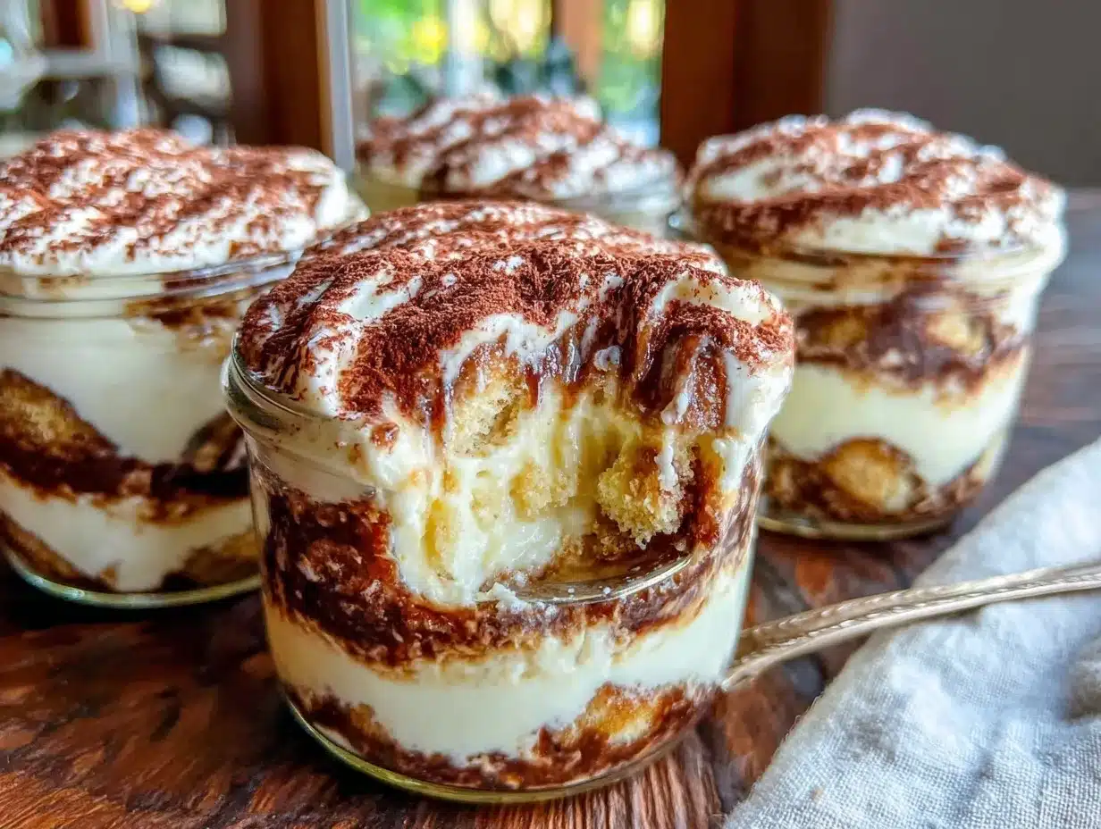 individual tiramisu cups preparation steps