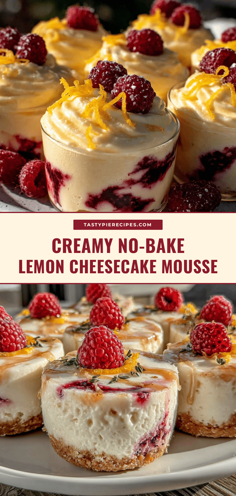 no-bake lemon cheesecake mousse cups recipe