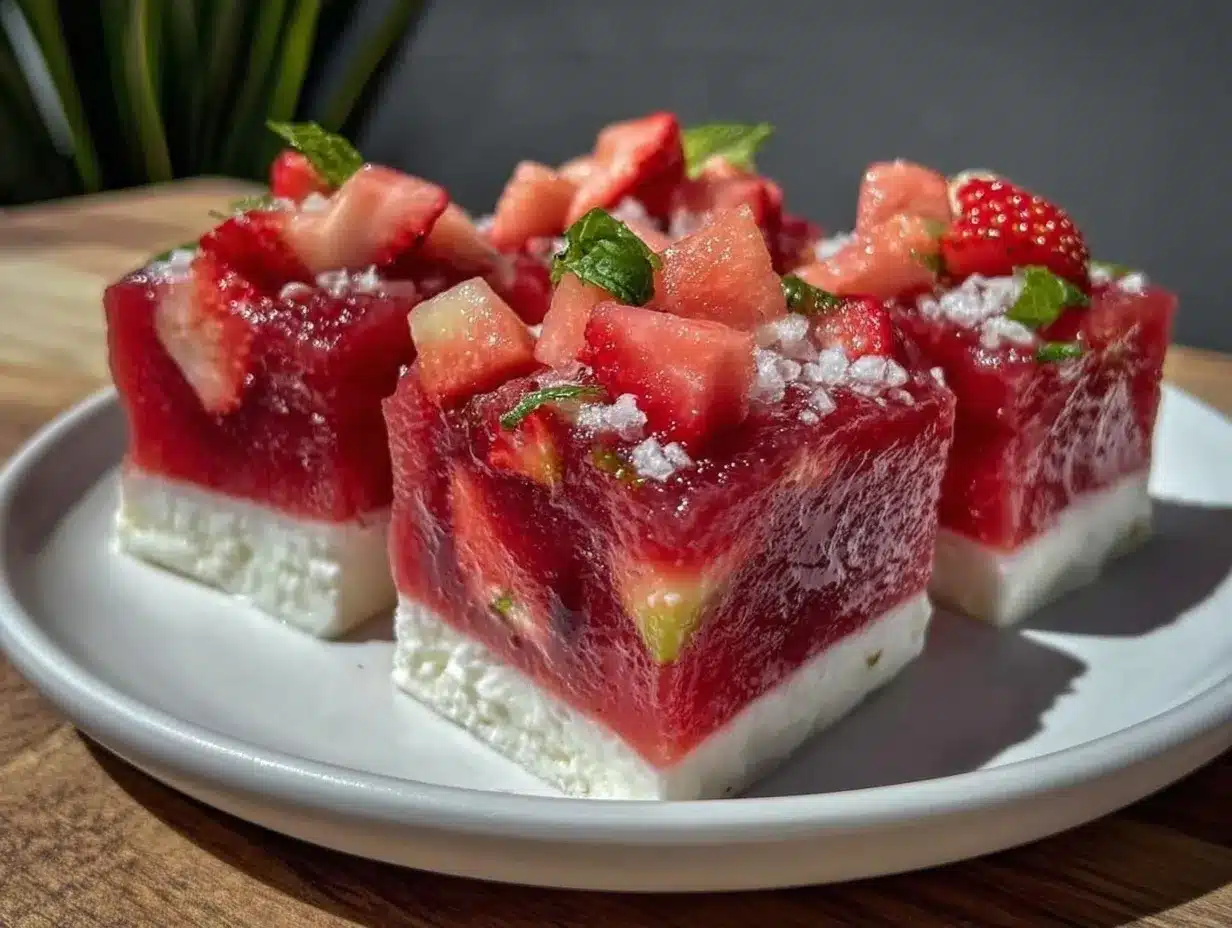 no bake red white blue gelatin squares preparation steps