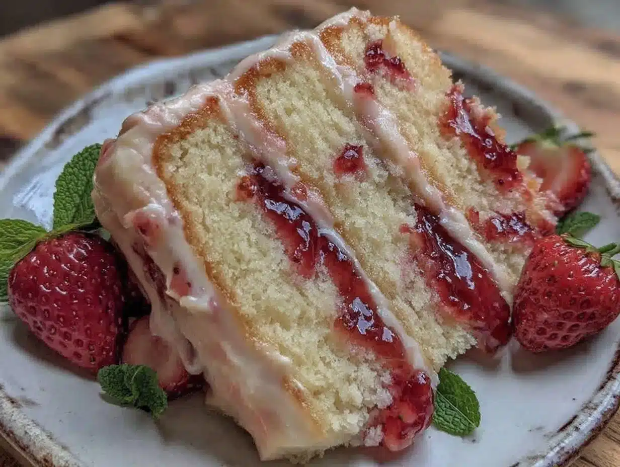ombre strawberry milk cake preparation steps