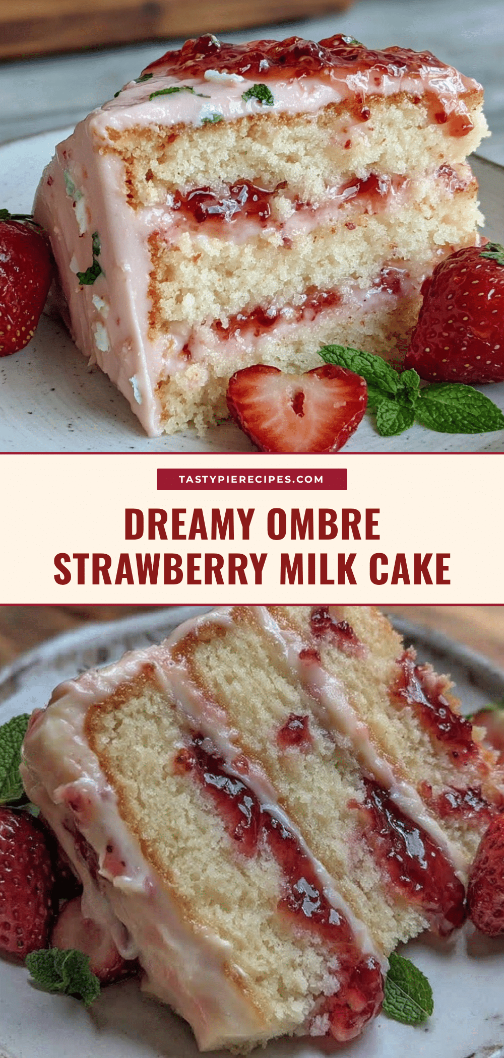 ombre strawberry milk cake recipe