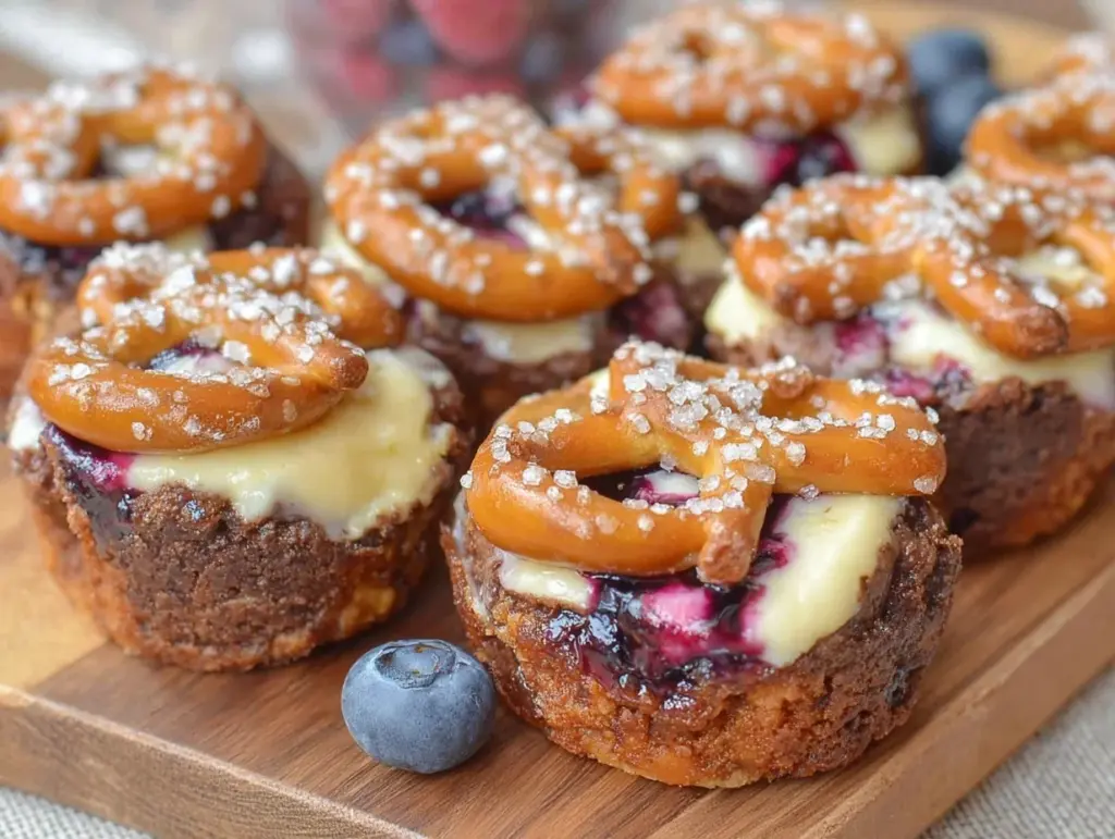 patriotic pretzel brownie bites - featured image