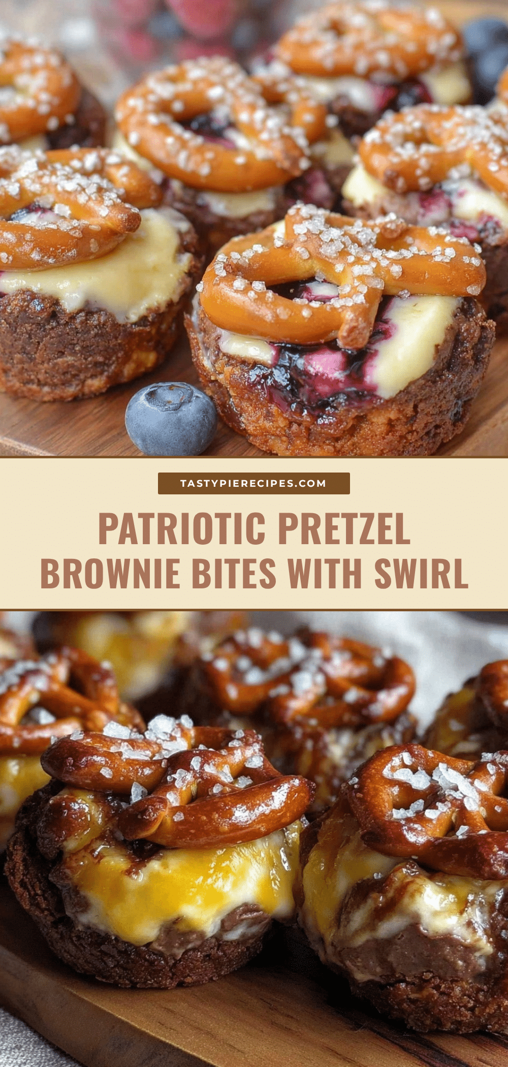 patriotic pretzel brownie bites recipe