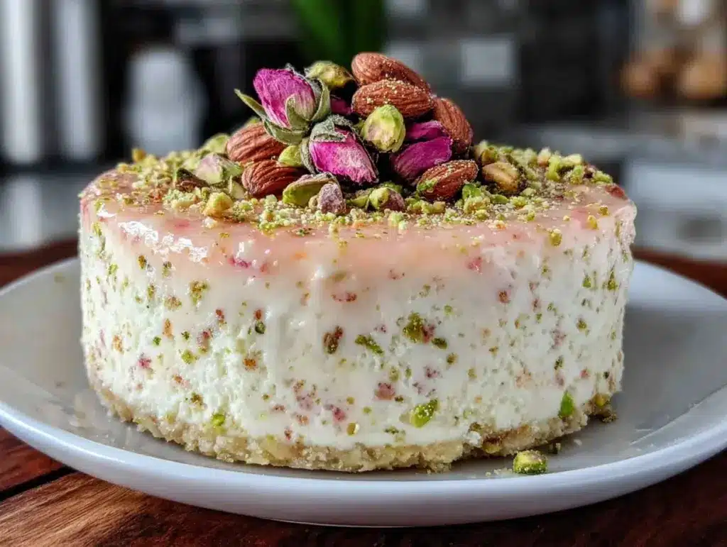 pistachio and rose entremet - featured image